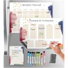 Calendrier Magnetique Frigo x3 + Accessoires - Planificateur Hebdomadaire + Mensuel + Mémo Aimanté Planning Semaine Tableau Magn