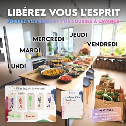 Calendrier Magnetique Frigo x3 + Accessoires - Planificateur Hebdomadaire + Mensuel + Mémo Aimanté Planning Semaine Tableau Magn