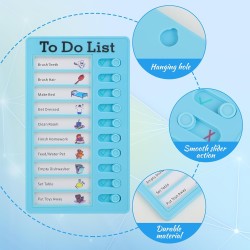 To Do List pour Enfants – Lot de 4 Planchettes de Planification 20x12 cm avec 20 Fiches Réutilisables, Tableau Routine Enfant de