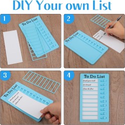 To Do List pour Enfants – Lot de 4 Planchettes de Planification 20x12 cm avec 20 Fiches Réutilisables, Tableau Routine Enfant de