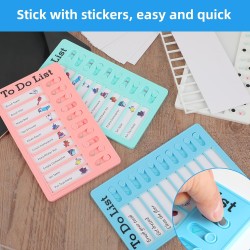 To Do List pour Enfants – Lot de 4 Planchettes de Planification 20x12 cm avec 20 Fiches Réutilisables, Tableau Routine Enfant de