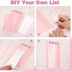 4 Pièces Tableaux de Tâches à Faire pour Enfants, Tableau Memo Checklist avec 10 Feuilles de Papier Vierge, 2 Stickers, To Do Li