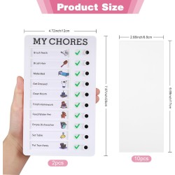 2 Pièces Tableaux de Tâches à Faire pour Enfants, Tableau Memo Checklist avec 10 Feuilles de Papier Vierge, 1 Marqueur Noir, To 