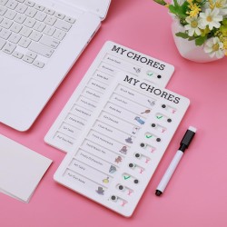 2 Pièces Tableaux de Tâches à Faire pour Enfants, Tableau Memo Checklist avec 10 Feuilles de Papier Vierge, 1 Marqueur Noir, To 