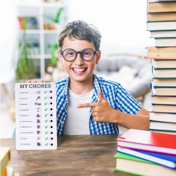 2 Pièces Tableaux de Tâches à Faire pour Enfants, Tableau Memo Checklist avec 10 Feuilles de Papier Vierge, 1 Marqueur Noir, To 
