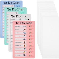 4 Pièces Tableaux de Tâches à Faire pour Enfants, Liste de Choses à Faire avec 10 Feuilles de Papier Vierge, Chore Chart Tableau