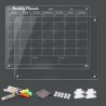 Lot de 2 Calendrier Magnétique Frigo, 40 x 30cm Planificateurs Magnétiques et Mémo, Tableau Transparent Effaçable à Sec en Acryl