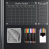 Calendrier Magnetique Frigo Transparent, tableau mensuel, to do list,mémo, organisateur, avec accessoires (Blanc)