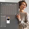 Calendrier Magnetique Frigo Transparent, tableau mensuel, to do list,mémo, organisateur, avec accessoires (Blanc)