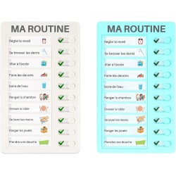 4 Tableau Routine Enfant Liste Planning To Do List pour Enfant Tableau Memo Checklist avec 10 Cartes de Contrôle DIY pour Planif