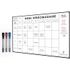 PREVIS Planificateur de Menus A4 (21x29cm) Inclus 3 Marqueurs Magnétiques de Couleur- Menu Semaine Frigo Magnetique - Tableau Ma