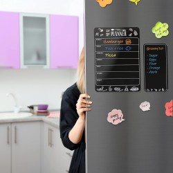 Liste De Courses Magnetique Frigo - Tableau Magnetique Noir Effacable 22x11 CM Liste Courses Magnétique Frigo Tableau Cuisine - 