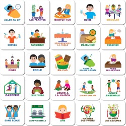 Pictogrammes magnétiques pour Tableau de Planification hebdomadaire - 50 pièces - Français - Enfants - Routine Quotidienne - pla