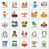 Pictogrammes magnétiques pour Tableau de Planification hebdomadaire - 50 pièces - Français - Enfants - Routine Quotidienne - pla