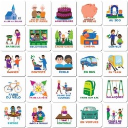 Pictogrammes magnétiques pour Tableau de Planification hebdomadaire - 50 pièces - Édition extérieure - Enfants - Routine Quotidi