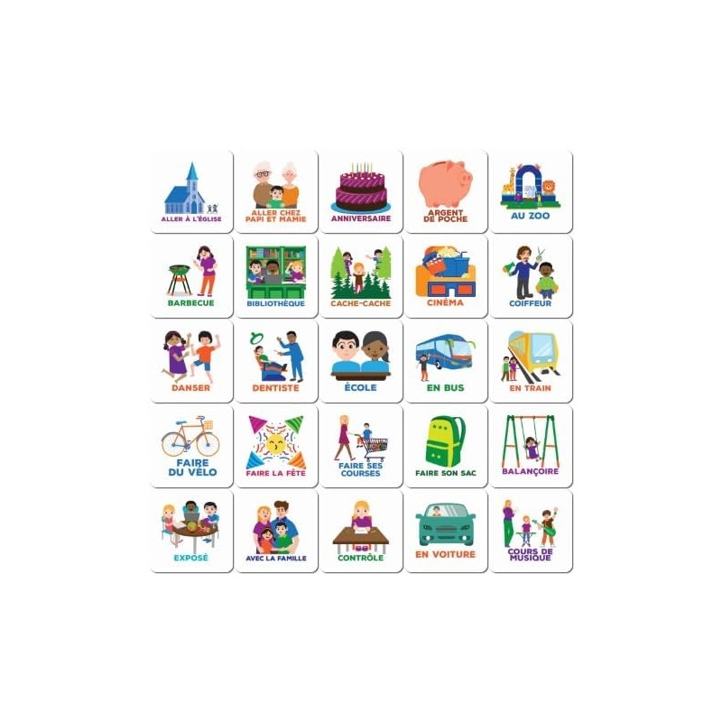 Pictogrammes magnétiques pour Tableau de Planification hebdomadaire - 50 pièces - Édition extérieure - Enfants - Routine Quotidi