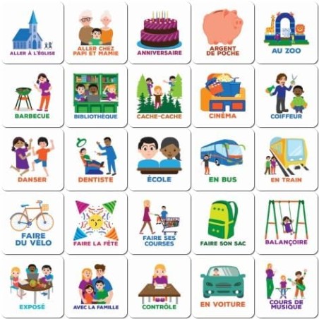 Pictogrammes magnétiques pour Tableau de Planification hebdomadaire - 50 pièces - Édition extérieure - Enfants - Routine Quotidi