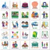 Pictogrammes magnétiques pour Tableau de Planification hebdomadaire - 50 pièces - Édition extérieure - Enfants - Routine Quotidi