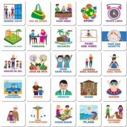 Pictogrammes magnétiques pour Tableau de Planification hebdomadaire - 50 pièces - Édition extérieure - Enfants - Routine Quotidi