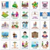 Pictogrammes magnétiques pour Tableau de Planification hebdomadaire - 50 pièces - Édition extérieure - Enfants - Routine Quotidi