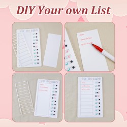 Tableau Memo Checklist Tableau des Tâches 2 Pièces To Do List Memo Plastic Board avec Papiers Effaçables à Sec pour Enfants Adul