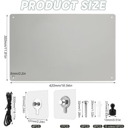 Tableau Magnétique Mural 42 x 30 cm Plaque Aimantee pour Magnets Métal avec 10Pcs Coloré Aimants pour Cuisine, Tableau D'afficha