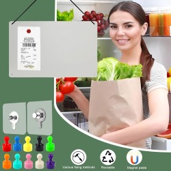 Tableau Magnétique Mural 42 x 30 cm Plaque Aimantee pour Magnets Métal avec 10Pcs Coloré Aimants pour Cuisine, Tableau D'afficha