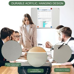 Tableau Magnétique Mural 42 x 30 cm Plaque Aimantee pour Magnets Métal avec 10Pcs Coloré Aimants pour Cuisine, Tableau D'afficha