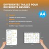 SB PACK Calendrier Magnétique Mensuel Pour Frigo A4 + Tableau Magnetique Hebdomadaire A4 + 4 Marqueurs Premium + 55 Stikers Aléa