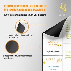 SB Tableau Magnetique Frigo Hebdomadaire A4 30X21CM + 4 Marqueurs Premium + 55 Stikers Aléatoires | Planning Frigo Magnetique po