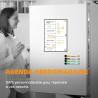 SB Tableau Magnetique Frigo Hebdomadaire A4 30X21CM + 4 Marqueurs Premium + 55 Stikers Aléatoires | Planning Frigo Magnetique po