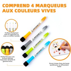 SB Calendrier Mensuel Magnétique Pour Frigo A3 42X30CM + 4 Marqueurs Premium + 55 Stikers Aléatoires | Tableau Magnetique Frigo 