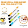 SB Calendrier Mensuel Magnétique Pour Frigo A3 42X30CM + 4 Marqueurs Premium + 55 Stikers Aléatoires | Tableau Magnetique Frigo 