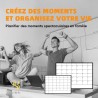 SB Calendrier Mensuel Magnétique Pour Frigo A3 42X30CM + 4 Marqueurs Premium + 55 Stikers Aléatoires | Tableau Magnetique Frigo 