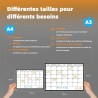 SB PACK Calendrier Magnétique Mensuel Pour Frigo A3 + Tableau Magnetique Hebdomadaire A4 + 4 Marqueurs Premium + 55 Stikers Aléa