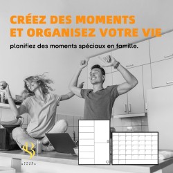 SB PACK Calendrier Magnétique Mensuel Pour Frigo A3 + Tableau Magnetique Hebdomadaire A4 + 4 Marqueurs Premium + 55 Stikers Aléa