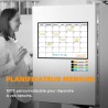 SB Calendrier Mensuel Magnétique Pour Frigo A4 30X21CM + 4 Marqueurs Premium + 55 Stikers Aléatoires | Tableau Magnetique Frigo 