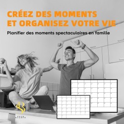 SB Calendrier Mensuel Magnétique Pour Frigo A4 30X21CM + 4 Marqueurs Premium + 55 Stikers Aléatoires | Tableau Magnetique Frigo 