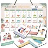 Planning de semaine pour enfants - 42×32 cm Calendrier enfant éducatif Montessori avec 177 aimants & cordelette - Tableau routin