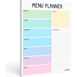 Weekly Meal Planner & Grocery Shooping List A4 8x11” - Food Planner 52 Tear of Sheets for a Healthy Meal Plan - Meal Planning Pa