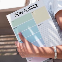 Weekly Meal Planner & Grocery Shooping List A4 8x11” - Food Planner 52 Tear of Sheets for a Healthy Meal Plan - Meal Planning Pa