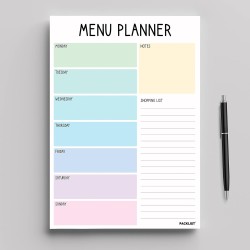 Weekly Meal Planner & Grocery Shooping List A4 8x11” - Food Planner 52 Tear of Sheets for a Healthy Meal Plan - Meal Planning Pa
