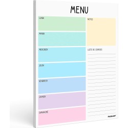 Planificateur de Repas Hebdomadaire et Liste de Courses - Planificateur de Nourriture 52 feuilles pour un Plan de Repas Sain - B