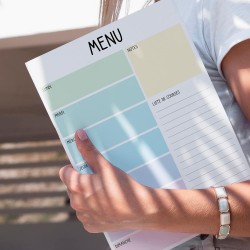 Planificateur de Repas Hebdomadaire et Liste de Courses - Planificateur de Nourriture 52 feuilles pour un Plan de Repas Sain - B
