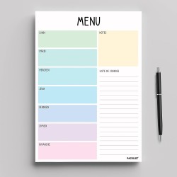 Planificateur de Repas Hebdomadaire et Liste de Courses - Planificateur de Nourriture 52 feuilles pour un Plan de Repas Sain - B