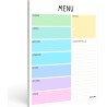 Planificateur de menu hebdomadaire à Boodschappenlijst, Planificateur de menu hebdomadaire. Papier A4 / 100 g Voedselcontrolebor