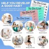 To Do List pour Enfants, 4 Pièces Tableau Routine Enfant, Semainier Enfant Réutilisable et 20 Cartes Liste de Contrôle DIY, Plan