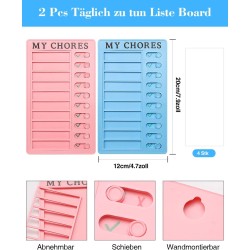 Realure Lot de 2 Tableau Memo Checklist Tableau des Taches Quotidiennes Enfant Adultes Avec 4 Feuilles de Papier Vierge Memo Boa