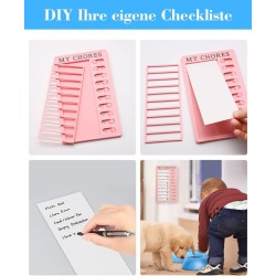 Realure Lot de 2 Tableau Memo Checklist Tableau des Taches Quotidiennes Enfant Adultes Avec 4 Feuilles de Papier Vierge Memo Boa
