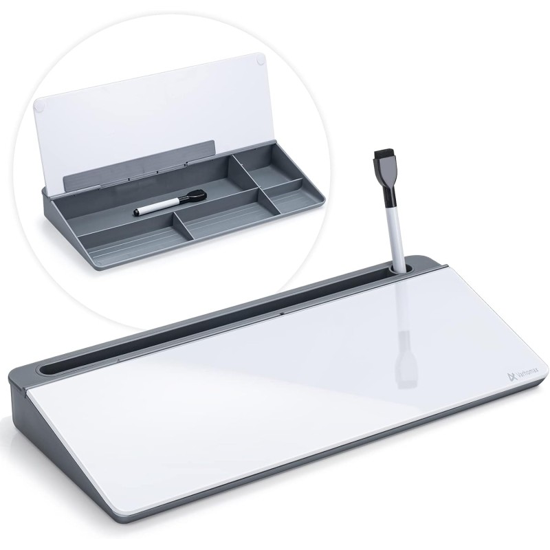 Tableau en verre de rangement de bureau Varhomax gris